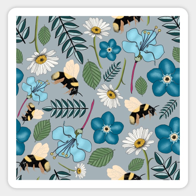 Bee Garden Sticker by Beth Thompson Art